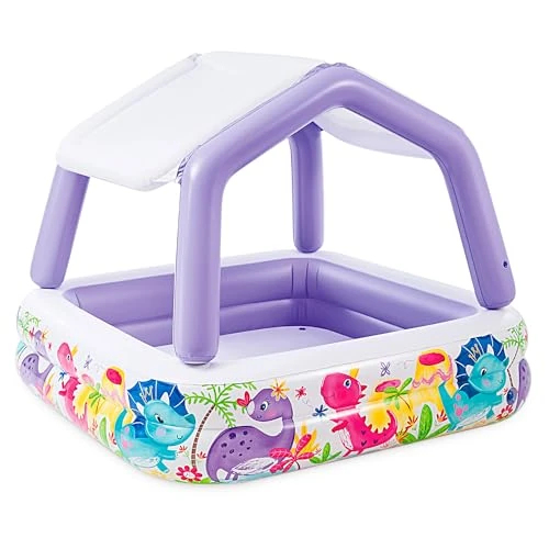 Limited-time offer: Intex Swim Center Sun Shade Pool 157 x 157 x 122cm, Inflatable Kids Paddling Pool with Removable Sun Shade, Ocean Scene Design, Drain Plug and Repair Patch, 57470 from 17.76 £ to 17.76 £ (save 0.00%)