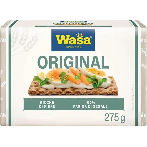 Offerta a tempo: Wasa Original, Crackers con 100% Farina di Segale, Ricchi di Fibre, 275 g - 9% da 2.19 € a 1.99 €
