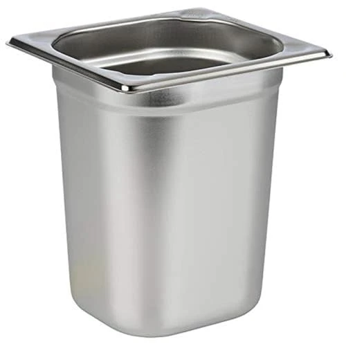APS 81608 Recipiente GN 1/6, acero inoxidable Recipiente Gastronorm, dimensiones 175 x 160 mm/altura 200 mm/volumen 3,0 litros