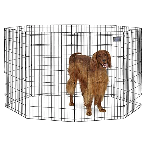 Oferta limitada: MidWest Homes for Pets - Parque de ejercicio y juego para perros y mascotas, metálico, plegable, con puerta, estacas de anclaje, ofrece 1,5 m de espacio para jugar, 106 cm de altura, E-coat negro de 68.09 EUR a 57.88 EUR (ahorro 15%)
