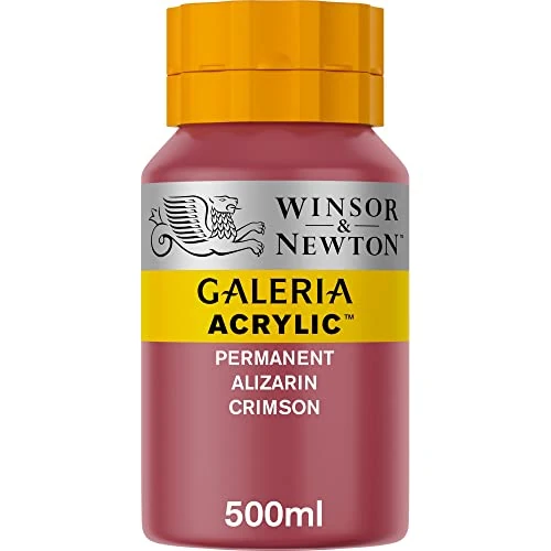 Winsor & Newton 2150466 Galeria Acrylfarbe, hohe Pigmentierung, lichtecht, buttrige Konsistenz, 500 ml Topf - Permanent Alizarinkarmesin
