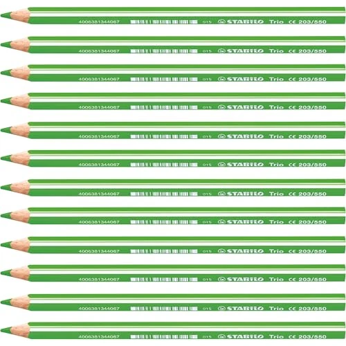 Offre limitée : STABILO Trio thick - Lot de 12 crayons de couleur triangulaires - Vert de 11.27 € à 11.27 € (0.00% de remise)