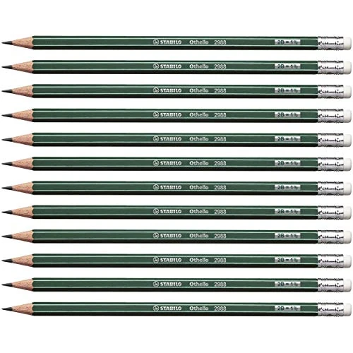 Offerta a tempo: STABILO Othello - Matita in Grafite - con gommino - Confezione da 12 — 23% da 12,60 € a 9,76 €