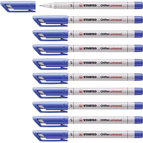 Limited-time offer: Overhead Pen - STABILO OHPen universal - Water Soluble Superfine - Pack of 10 - blue from 14.58 GBP to 14.58 GBP (save 0%)