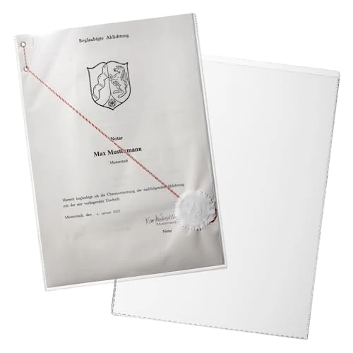 Durable 213119 - Buste portadocumenti, f.to A4, 210x297 mm, trasparente, confezione da 10 pezzi