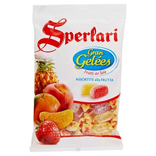 Sperlari - Caramelle Gran Gelèes Assortite Frutti Del Sole, Intenso Sapore Di Frutta: Pesca, Mandarino, Fragola E Ananas - Sacchetto Da 400 Gr