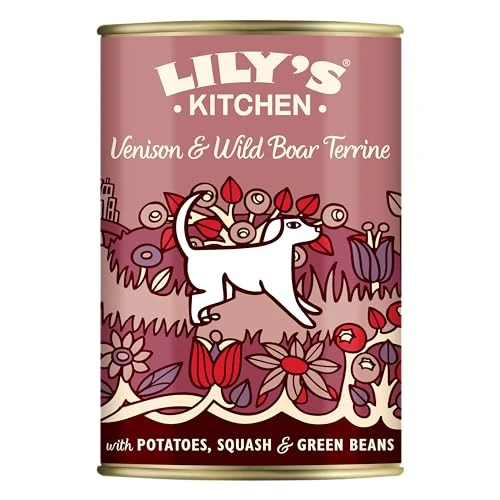 Tijdelijke aanbieding: Lily's Kitchen Volwassen Venison & Wild Boar Terrine Wet Dog Food (6 x 400 g) van 27.02 EUR naar 15.98 EUR (korting 41%)