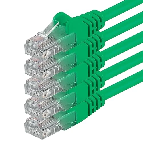 1aTTack.de 85410 5x 3m Green Cavo di rete Cat6 Cat 6 Ethernet LAN 1000 Mbit/s RJ45