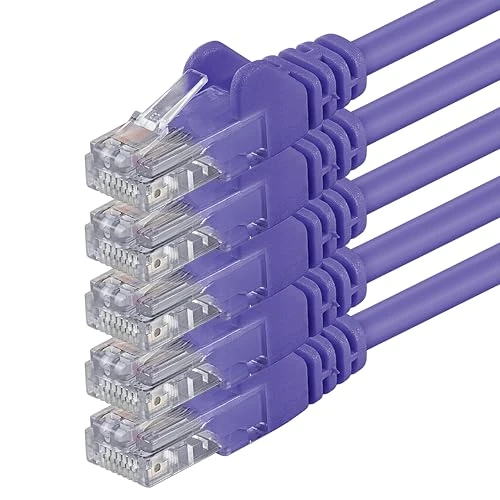 Limited offer: 0,5m - Purple - 5 Pieces - Ethernet Gigabit LAN Network Cable (RJ45) 1000Mbit/s Patch Cable UTP Compatible with CAT.5 CAT.5e CAT.7 from 8.95 EUR to 8.95 EUR (save 0%)