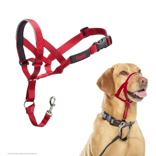 Offerta a tempo: HALTI - Collare a cavezza Per impedire che il cane tiri il guinzaglio, regolabile, leggero, con fascia per il muso imbottita, collareanti-trazione per l’addestramento di cani medi (Taglia 3, Rosso) - 0.00% da 14.26 € a 14.26 €