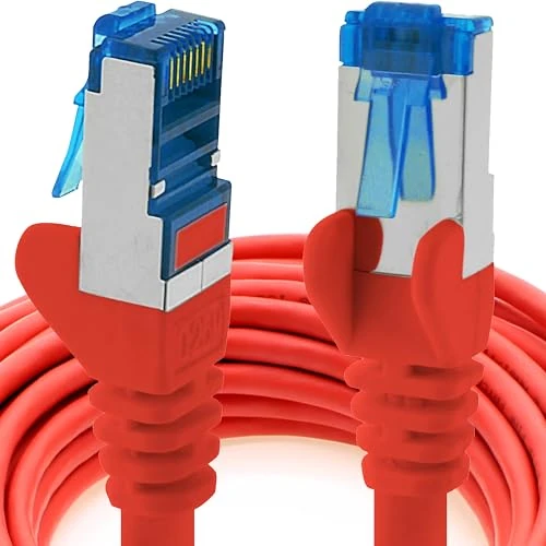 Oferta limitada: 3m Cable de Red, Cable Ethernet y LAN SFTP PIMF Cat6a - transmite hasta 10 Gigabit por Segundo y es Adecuado para switches, routers, módems con Entrada RJ45, rojo - 1 pieza de 9.17 € a 9.17 € (ahorro 0.00%)