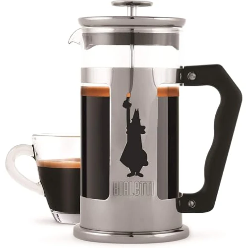 Offerta a tempo: Bialetti Coffee Press Preziosa, Pressofiltro French Press per Caffè o Tè, Corpo in Acciaio Inox e Contenitore in Vetro Borosilicato, Lavabile in Lavastoviglie, 1 litro, 8 tazze - 38% da 39.40 € a 24.60 €