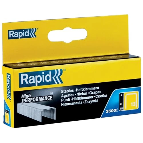 Beperkte aanbieding: RAPID 11835625 Nieten voor Tacker Type 13, 8mm Nietjes, 2.500 St, Dundraadnieten voor Hout en Canvas,Metaal van 8.11 EUR naar 8.11 EUR (besparing 0%)