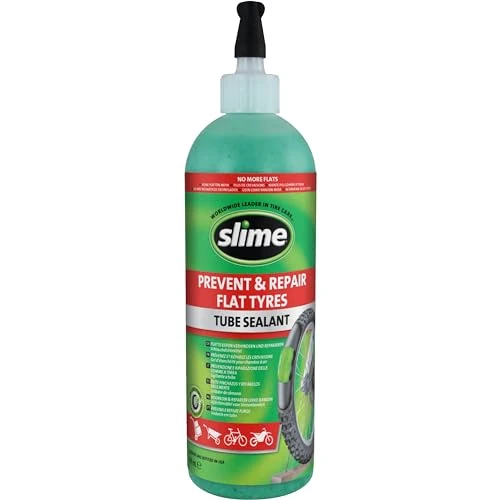 Slime 10026 Bike Tube Puncture Repair Sealant, Prevent and Repair, suitable for all Bicycles, Non-Toxic, Eco-Friendly, 473 mL (16oz) bottle
