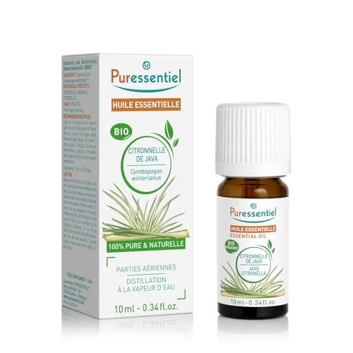 Offre limitée : Puressentiel – Huile Essentielle Citronnelle de Java BIO – Contribue à repousser les moustiques et soulager les piqûres – 100% pure et naturelle – HEBDD – Cymbopogon winteranius – 10 ml de 4.20 € à 4.20 € (0.00% de remise)