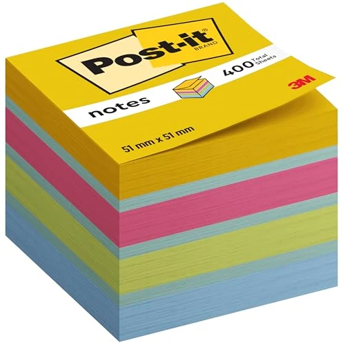 Offerta a tempo: Post-it Cubo Mini Di Foglietti, Colori Ultra, 51 mm x 51 mm, 400 Fogli/Blocchetto, 1 Blocchetto/Confezione - Per Appunti, Elenchi & Promemoria - 14% da 5.99 € a 5.18 €
