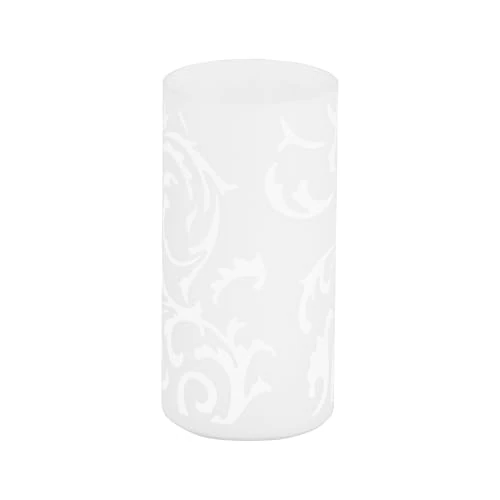 Offre limitee: EGLO Lampe de chevet Geo, lampe de table minimaliste en verre opale mat avec motif floral, luminaire de salon avec interrupteur, douille E14 de 22.90 EUR a 18.99 EUR (economie 17%)