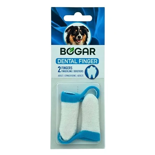Offerta a tempo: Bogar AG - Bogadent, strumento antiplacca a forma di dito per cani adulti, confezione da 2 - 22% da 21.09 € a 16.37 €