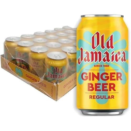 Old Jamaica Ginger Beer Soft Drinks 330 ml Pack of 24 Made with Authentic and Natural Root Ginger Original and Best Refreshing and Crisp Tasty Classic