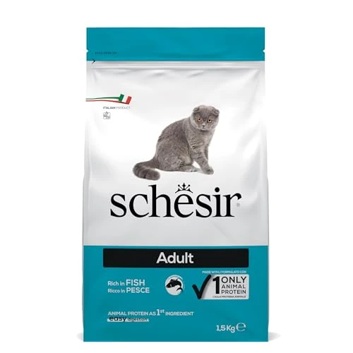 Schesir Adult, Alimento Secco Completo per Gatti Adulti, Con Prosciutto, Vitamine Aggiunte, Senza Conservanti e Coloranti, 1,5 kg
