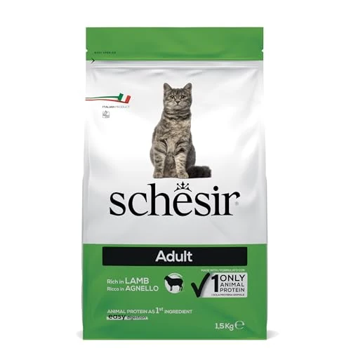Offerta a tempo: Schesir Adult, Alimento Secco Completo per Gatti Adulti, Ricco in Agnello, Vitamine Aggiunte, Senza Conservanti e Coloranti, 1,5 kg - 5% da 10.44 € a 9.91 €