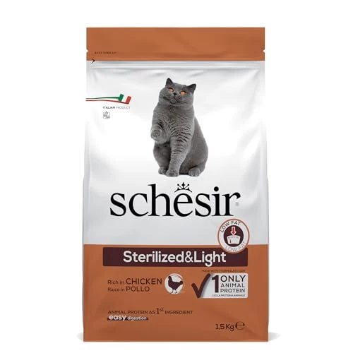 Offerta a tempo: Schesir Sterilizzato e leggero Cibo Secco per Gatti Adulti Crocchette, 1,5 kg - 38% da 13.25 € a 8.19 €