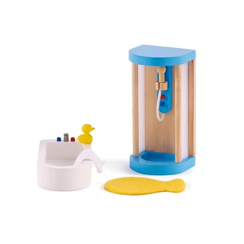 Offre limitee: Jouet Hape - Meubles Salle de Bain en Bois pour Maison de Poupée - Accessoire pour Salle de Bain : Douche, Baignoire, Toilette, Tapis de Bain - Jouet pour Enfant à partir de 3 Ans - Coffret 7 Pièces de 21.50 EUR a 21.50 EUR (economie 0%)