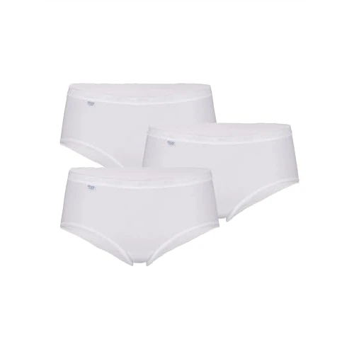 sloggi Basic+ Midi 3P, Slip, Mujer, Blanco (White), 48