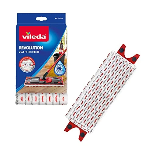 Vileda Revolution Panno Ricambio | Confezione da 1 | Adatto per Revolution e Revolution Turbo | per tutti i tipi di pavimento | Rimuove oltre il 99% di batteri solo con acqua.