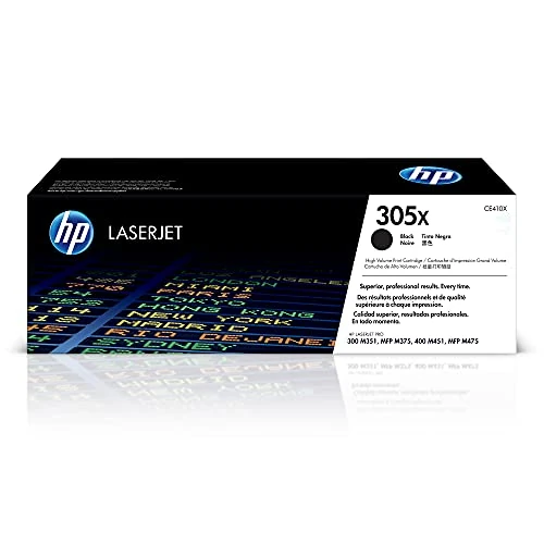 HP 305X CE410X, Cartuccia Toner Originale da 4000 Pagine, Compatibile con le Stampanti LaserJet Pro M351, MFP M375, M451, MFP 475, Nero