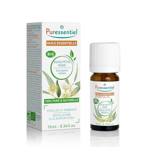 Offerta a tempo: Puressentiel, Olio Essenziale di Eucalipto Radiata, 100% Puro e Naturale, OEBBD (Olio Essenziale Botanicamente e Biochimicamente Definito), Da Agricoltura Biologica, Vegan e Crulety Free, 10 ml - 39% da 9.90 € a 6.03 €