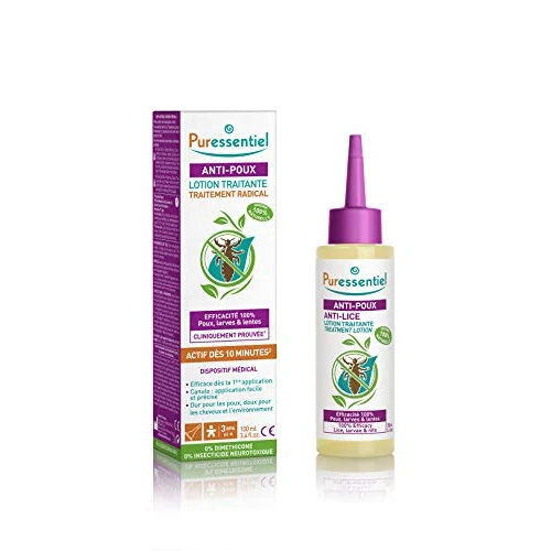Puressentiel - Anti Piojos - Loción Tratamiento Anti-Piojos con peine - Eficacia probada en la eliminación de piojos, larvas y liendres - 100% de origen natural - 100 ml