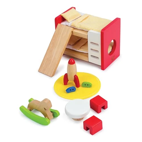Offerta a tempo: Hape Cameretta dei bambini per la casa delle bambole | Mobili e accessori in legno di qualità | Per gioco di ruolo dai 3 anni - 6% da 19.99 € a 18.89 €