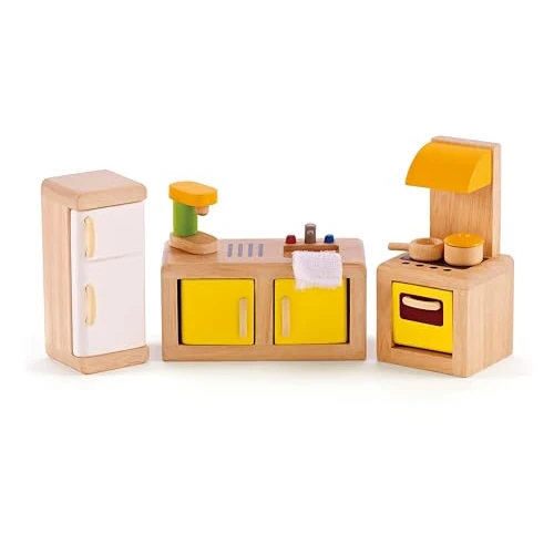 Offre limitee: Hape Jouet Meubles de Cuisine en Bois - Accessoires Cuisine pour Maison de Poupée en Bois : Cuisinière, Évier, Réfrigérateur - Jouets à partir de 3 an - Coffret 7 Pièces - Filles et Garçons de 19.99 EUR a 14.53 EUR (economie 27%)