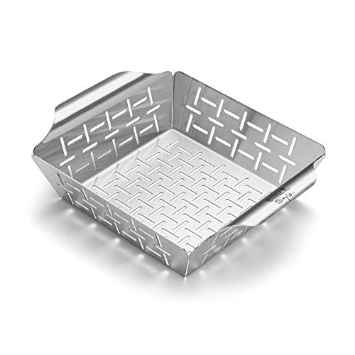 Oferta limitada: Weber Cesta para asar Deluxe, pequeña (27 x 19 cm), de acero inoxidable, resistente al calor y apto para lavavajillas , ideal para acompañamientos, apto para todo tipo de barbacoas - Plata (6481) de 35.50 € a 35.50 € (ahorro 0.00%)