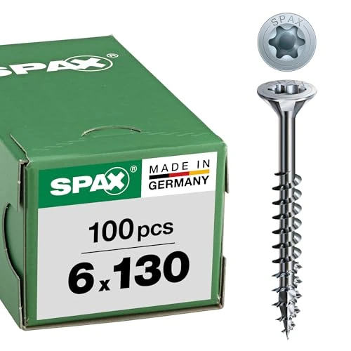 Offerta a tempo: Spax T-STAR plus 0/1050/1/ 6,0/130/01 - Vite universale con testa svasata, 4CUT, filettatura parziale, lucida zincata tramite galvanizzazione, Zincato, 6,0 x 130 mm - 0.00% da 30.18 € a 30.18 €
