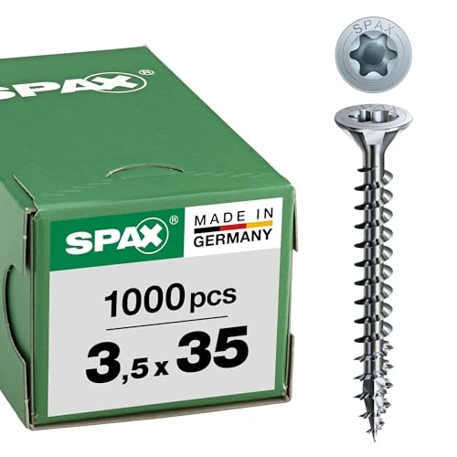 Offerta a tempo: SPAX - Vite universale con testa svasata T-STAR plus, 4CUT, Filettatura piena, Bianco zincato, 3.5 x 35 mm, 1000 pezzi - 0.00% da 34.65 € a 34.65 €