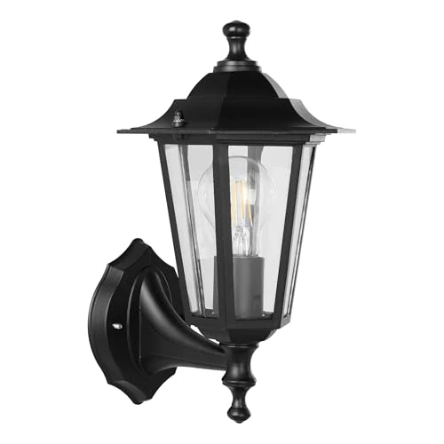 Limited offer: Eglo Laterna 4 Outdoor Wall Light, Outdoor Lighting in Black cast Aluminium and Glass, lamp with Socket E27, IP44 from 19.90 EUR to 18.99 EUR (save 5%)