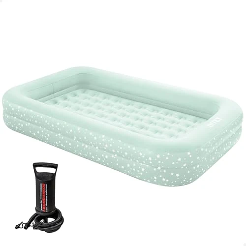 Offerta a tempo: Intex 66810NP - Materasso Gonfiabile Lettino Baby, Casa e Viaggio, PVC, Multicolore, 107x168x25 cm - 10% da 32.95 € a 29.64 €