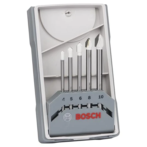 Limited-time offer: Bosch Professional 5-Piece CYL-9 Ceramic Tile Drill Bit Set (for Tiles, Porcelain and Ceramics, Accessories for Drills), silver, 4mm/5mm/6mm/8mm/10mm, 2608587169 from 26.50 GBP to 26.50 GBP (save 0%)