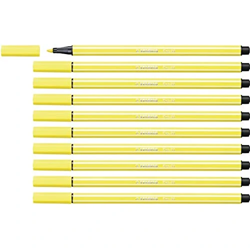 Offerta a tempo: Stabilo Pen 68 - Pennarello Premium - Confezione da 10 - Giallo Limone — 20% da 16,50 € a 13,24 €