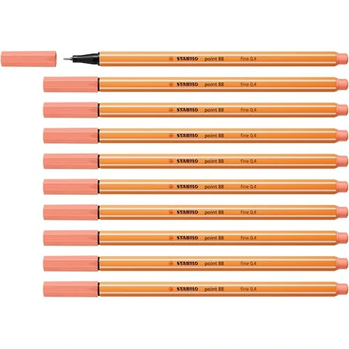 Offre limitée : STABILO point 88 - Stylo feutre pointe fine - Lot x 10 feutres fins- Rose Abricot (88/26) de 8.50 € à 6.22 € (27% de remise)