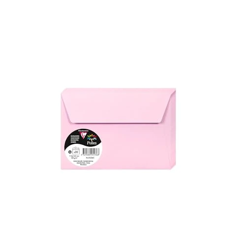 Zeitlich begrenztes Angebot: Clairefontaine 5536C - Packung mit 20 Umschlägen Pollen Format C6 11,4x16,2 cm, 120g, selbstklebend, ideal für Einladungen und Korrespondenz, Premium glattes Papier, Zartrosa, 1 Pack von 4.99 € auf 4.99 € (0.00% Rabatt)