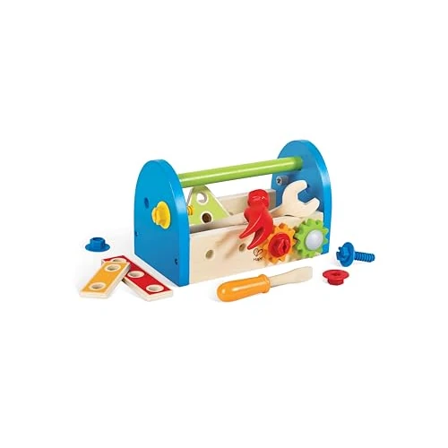 Limited-time offer: Hape Fix-It Tool Box with Accessories | Colourful Construction Workbench Pounding Tool Toy Set for Kids, Problem-Solving Pretend Play Set, 17 Piece from 18.93 £ to 15.78 £ (save 17%)