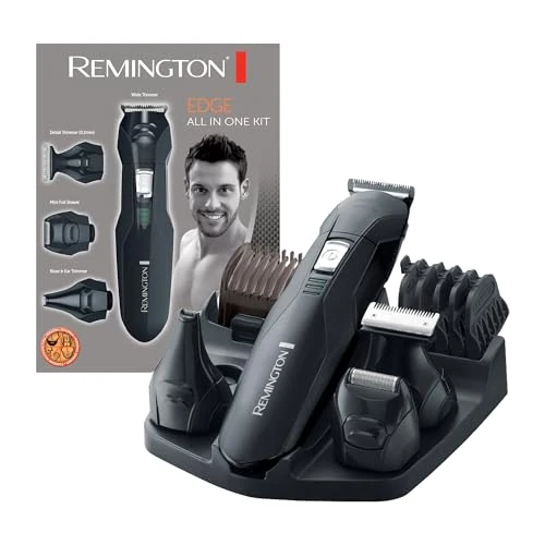 Zeitlich begrenztes Angebot: Remington Haarschneidemaschine und Barttrimmer Set [inkl. Aufbewahrungsstation] Gesichts-,Körperhaare (5 Kämme 1-12mm,verstellb. Kamm 2-16mm, Detailtrimmer,Mini-Rasierer, Nasen-,Ohrentrimmer) PG6030 von 24.99 € auf 19.98 € (20