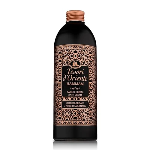 Offerta a tempo: Tesori d'Oriente - Bagno Crema Hammam, Bagnoschiuma con Olio di Argan dalle Note di Fiori d'Arancio, Deterge la Pelle e Dona Nutrizione, 500ml - 30% da 4.29 € a 2.99 €