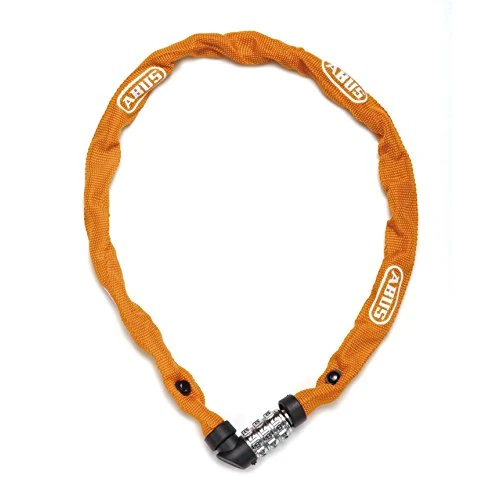 Zapięcie łańcuchowe ABUS 1200 Web - Zapięcie szyfrowe z 3-cyfrową kombinacją - Łańcuch z hartowanej stali - Lekkie zapięcie rowerowe w różnych kolorach - Akcesoria rowerowe - 60 cm - Pomarańczowy