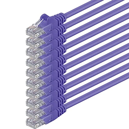 3m - púrpurat - 10 piezas - Cable de red Ethernet con conectores RJ45 CAT6 CAT 6 Cat.6 1000 Mbit/s