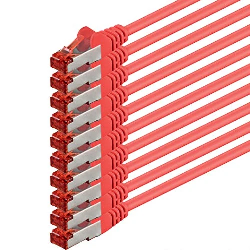 Offre limitée : 1aTTack.de 10x 3 mètres - Câble patch câble réseau Cat 6 Cat6 RJ45 SFTP - rouge de 32.54 € à 32.54 € (0.00% de remise)
