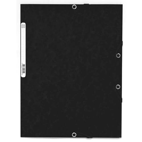 Limited offer: Exacompta - Ref 55301E - Elasticated 3-Flap Folders - Suitable for Holding A4 Documents, 355gsm Glossy Card, Label on Back for Identification - Black (Pack of 10) from 12.74 USD to 9.92 USD (save 22%)